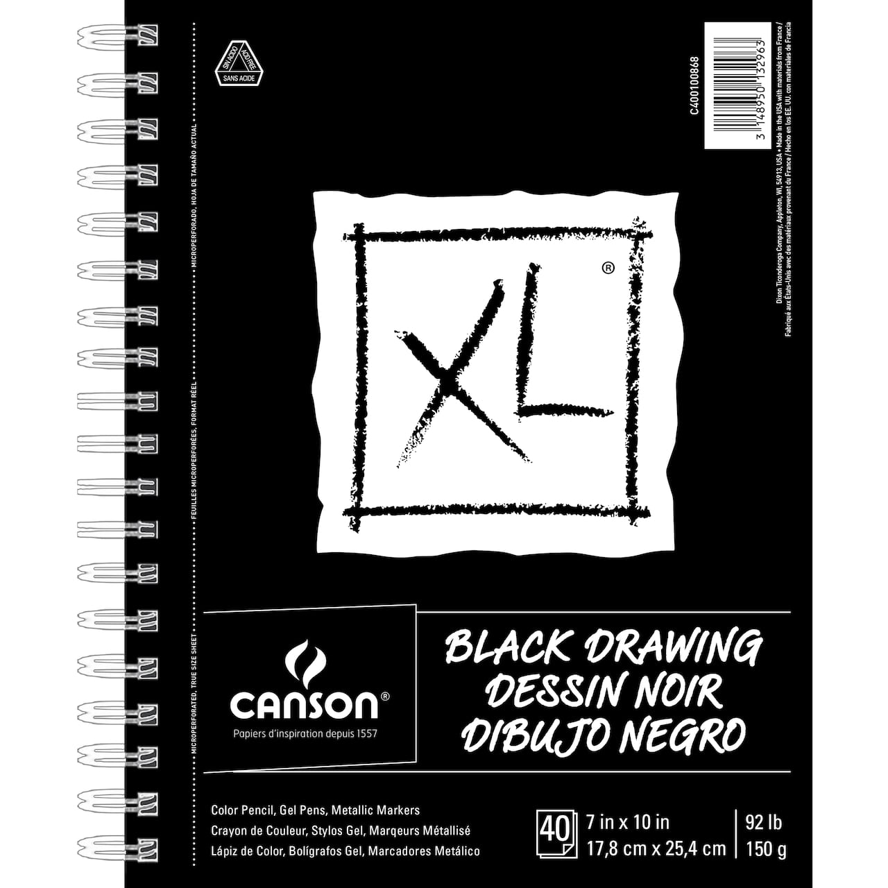 Bloc de papier à dessin noir XL de Canson